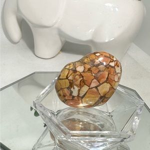 AAA Natural Coralline Ocean Jasper Heart with Druzy